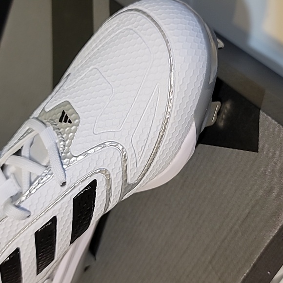 Adidas Adizero Women's PureHustle 3 TPU Cleats Softball White Black Cleats, 6.5 - Picture 5 of 10